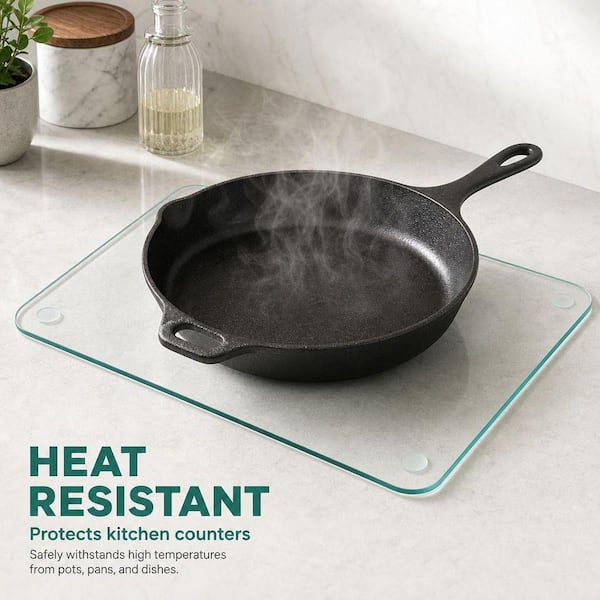 Wudkey 18 in. x 24 in. Rectangular Tempered Glass Cutting Board