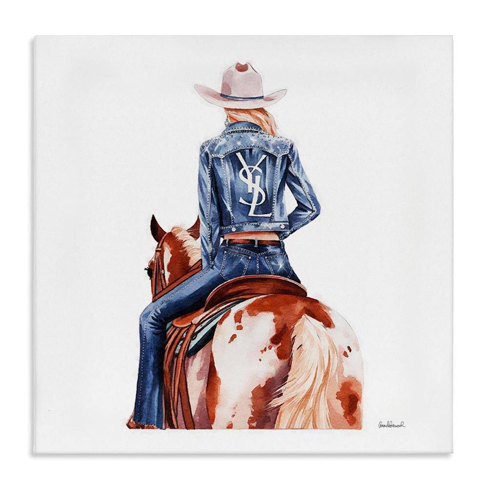 Trendy Cowgirl on Horse by Amanda Greenwood Unframed People Graphic Art Print 30 in. x 30 in. price history on PriceWatchPro