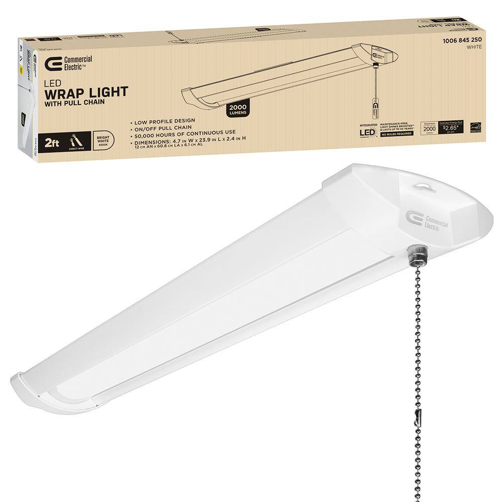 Commercial Electric 2 ft. 2000 Lumens Quick Easy Install LED Wraparound