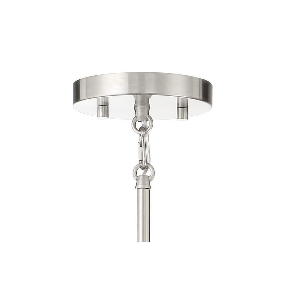 Contemporary Brushed Nickel Mini Pendant Light with Glass Shade