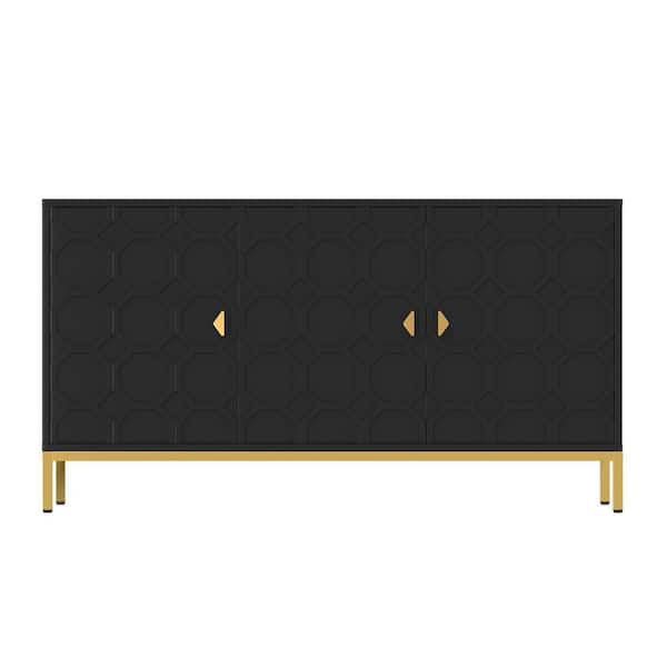 Clihome Black 26 in. Accent Storage Cabinet