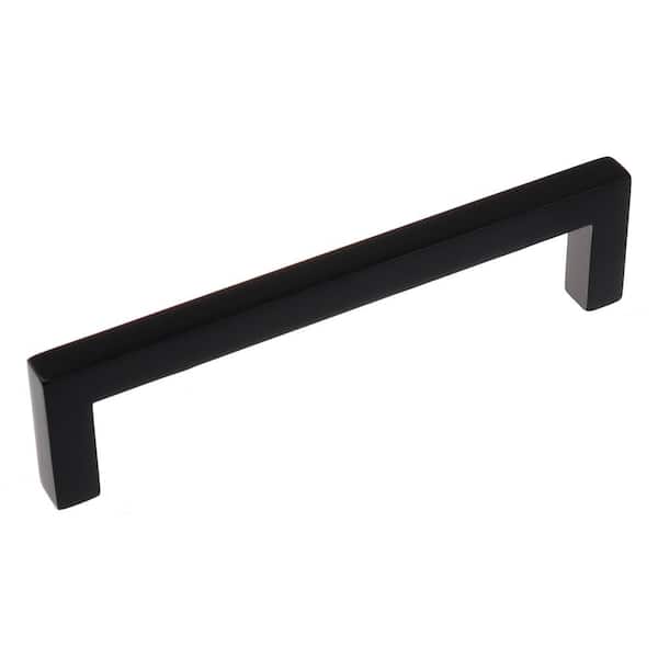 GlideRite 5 in. Matte Black Solid Square Cabinet Bar Drawer Center-to-Center Pulls (10-Pack)