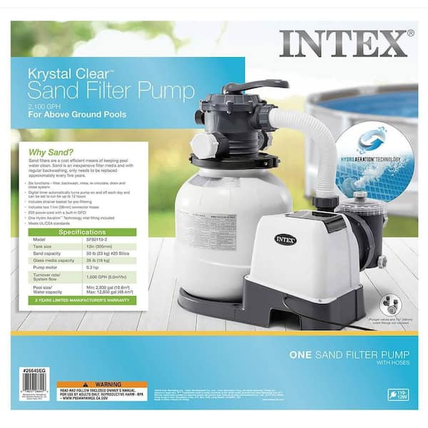 26645EG 2100 GPH Above Ground Pool Sand Filter Pump with Automatic Timer