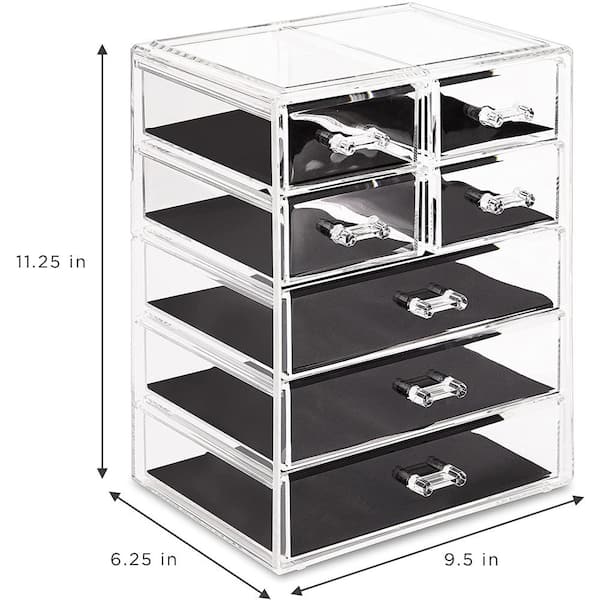 Humanistisch toernooi Beknopt Sorbus 11.25 in. W x 6.25 in. H 1-Cube Cosmetic Organizer in Acrylic  MUP-STRG34 - The Home Depot