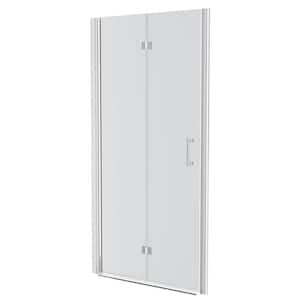 30-31.375 in. W x 72 in. H Bi-Fold Frameless Shower Doors in Chrome Finish with Tempered Glass