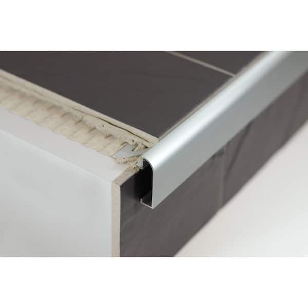 DURAL DURASTEP DP 0.5 in. D x 2 in. W x 98.5 in. L Worktop trim Aluminum Anodized Silver Molding and Transition Trim