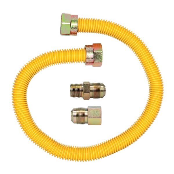 5/8 in. OD x 1/2 in. MIP x 1/2 in. FIP x 24 in. Stainless Steel Yellow Coated Gas Connector (150,000 BTU)