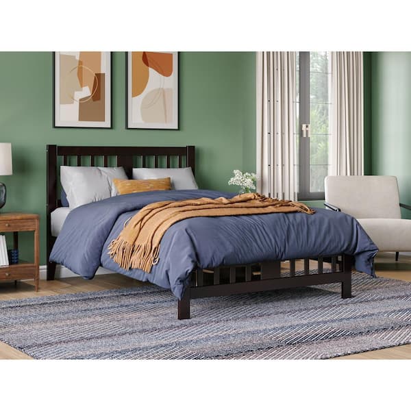 AFI Tahoe Espresso Full Solid Wood Platform Bed with Footboard