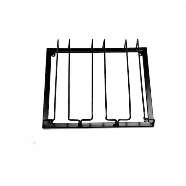 3 Rows 1 Pack Black Metal Under Cabinet Wine Glass Rack for Stemware Storage