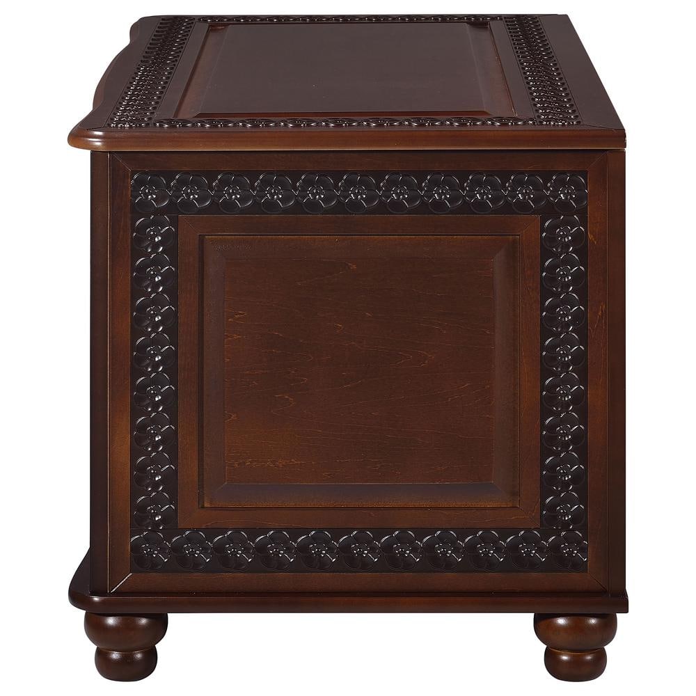 Deep Tobacco Flip-Top Cedar Storage Chest with Lock