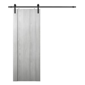 Vona 30 in. x 80 in. Ribeira Ash Composite Core Wood Sliding Barn Door with Hardware Kit
