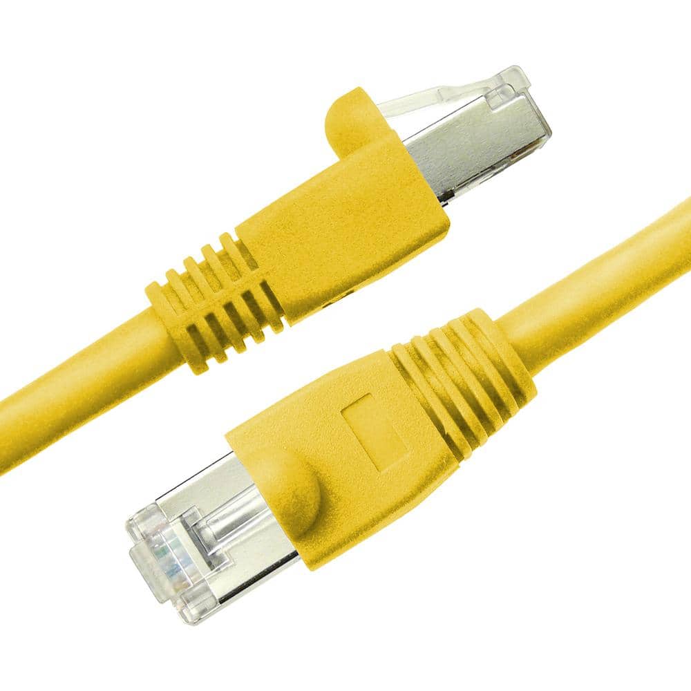 NTW 25 ft. Cat6a Snagless Shielded (STP) Network Patch Cable, Yellow  345-S6A-025YL - The Home Depot