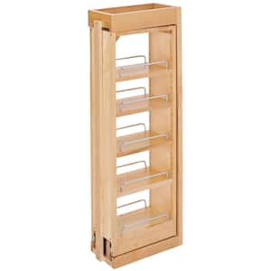 Natural Maple Pull-Out Wall Filler Cabinet Wooden Organizer, 33 in. Hgt
