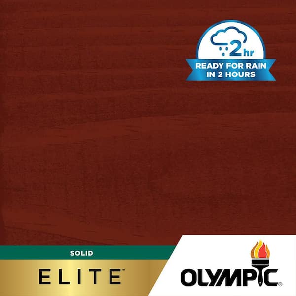 Olympic Elite 1 gal. SC-1022 Spiced Red Solid Advanced Exterior Stain and Sealer in One