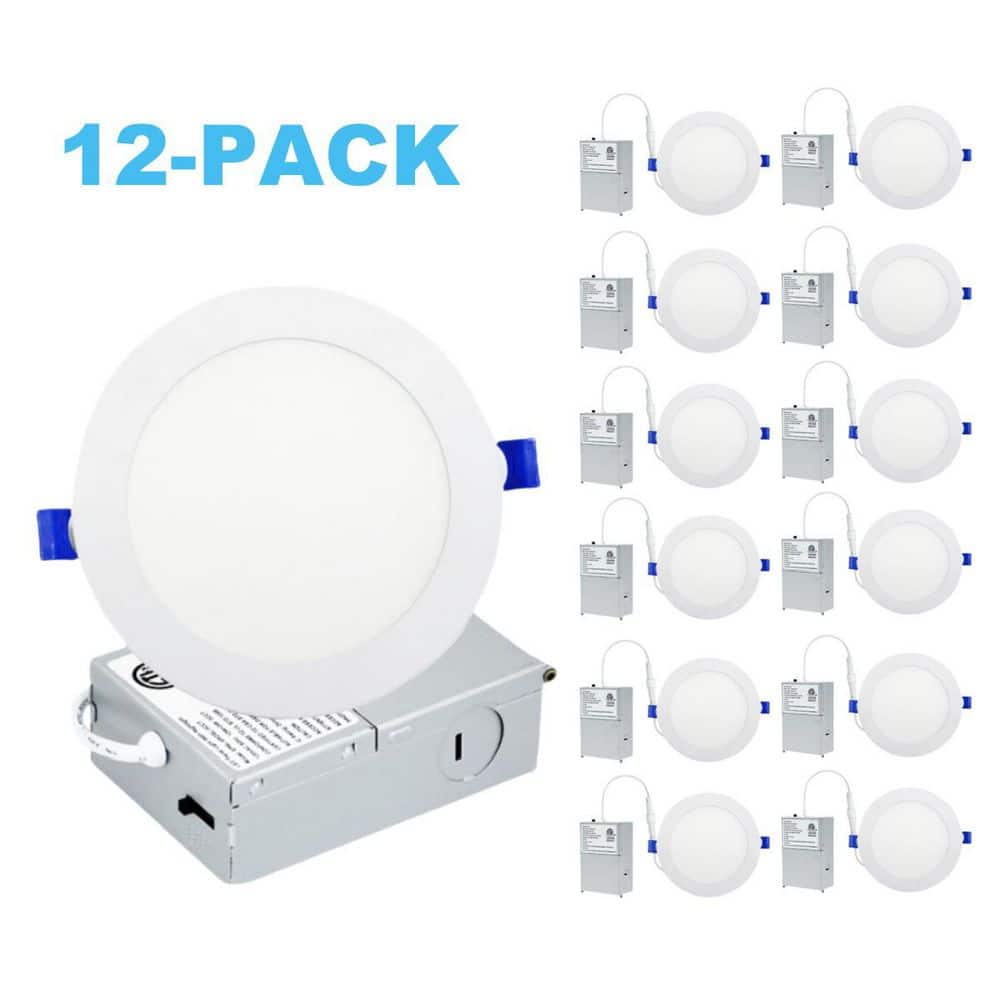 6 in. Adjustable CCT Canless Indoor Integrated LED Recessed Down Light, UltraThin LED Recessed Ceiling Light (12-PIECES) price history on PriceWatchPro