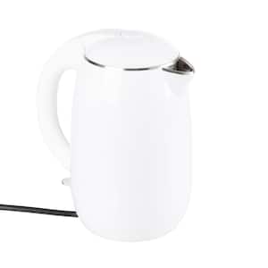 7-Cup Stainless-Steel Interior Electric Kettle Auto-Off Rapid Boil, White