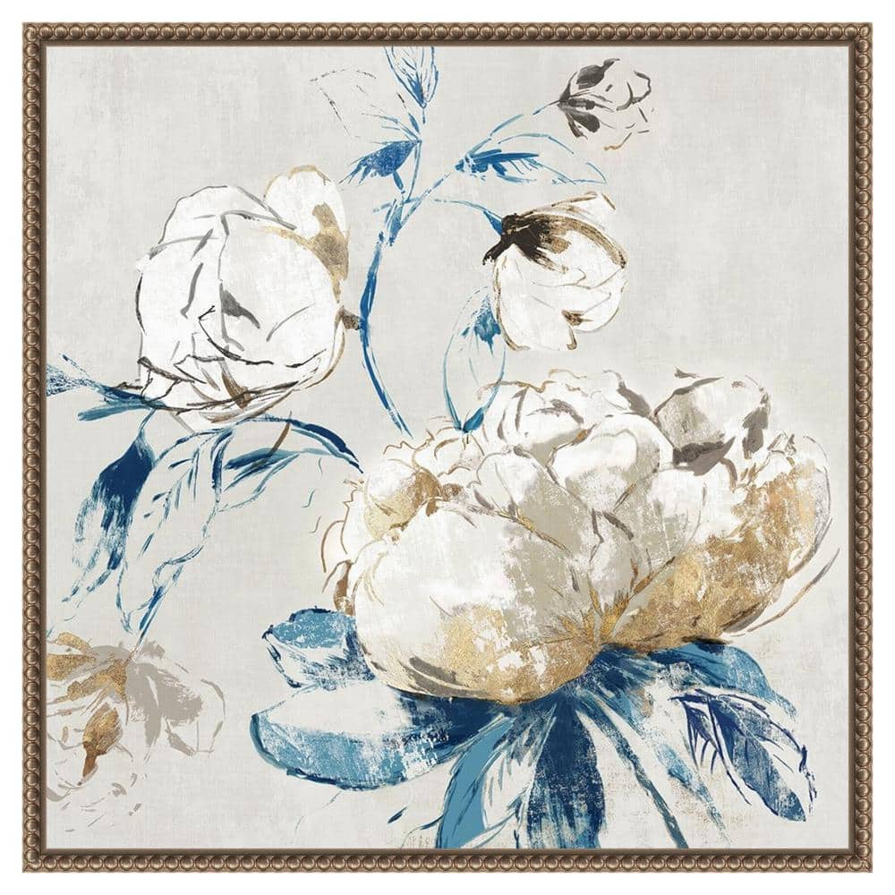 Gold Rosa II Floral Canvas Print with Bronze Frame, 22 x 22 inches