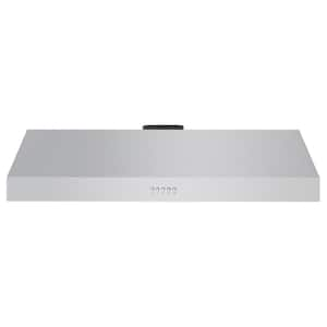 36 in. Ducted Under Cabinet Range Hood in Stainless Steel with LED Lighting and Push Button Controls