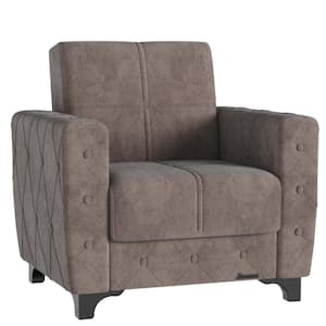 Shah Collection Convertible Beige Armchair with Storage