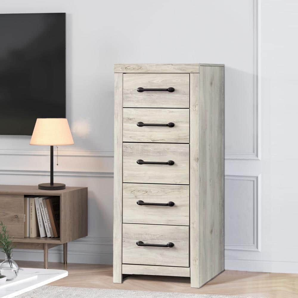Signature Design by Ashley Cambeck 5 Drawer Chest in Whitewash