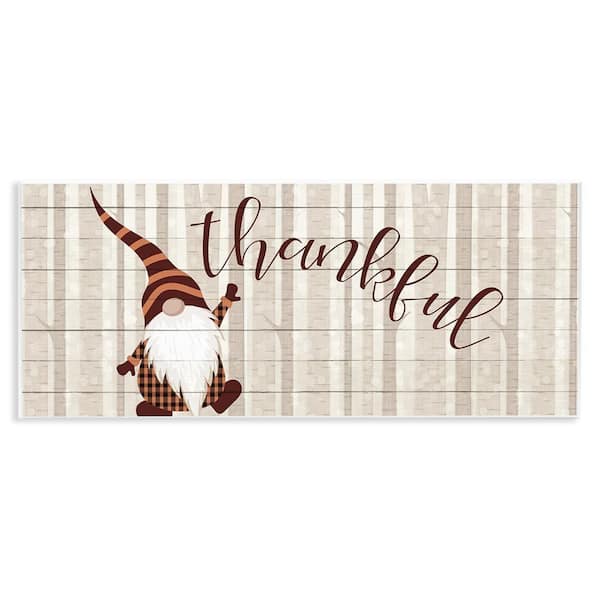 Stupell Industries Thankful Harvest Forest Gnome by Kim Allen Unframed Graphic Fantasy Art Print 7 in. x 17 in.