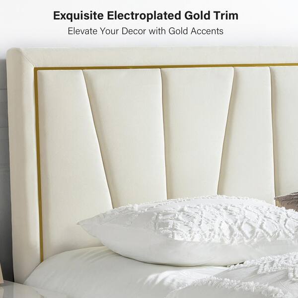 Harper & Bright Designs White Wood and Metal Frame King Size