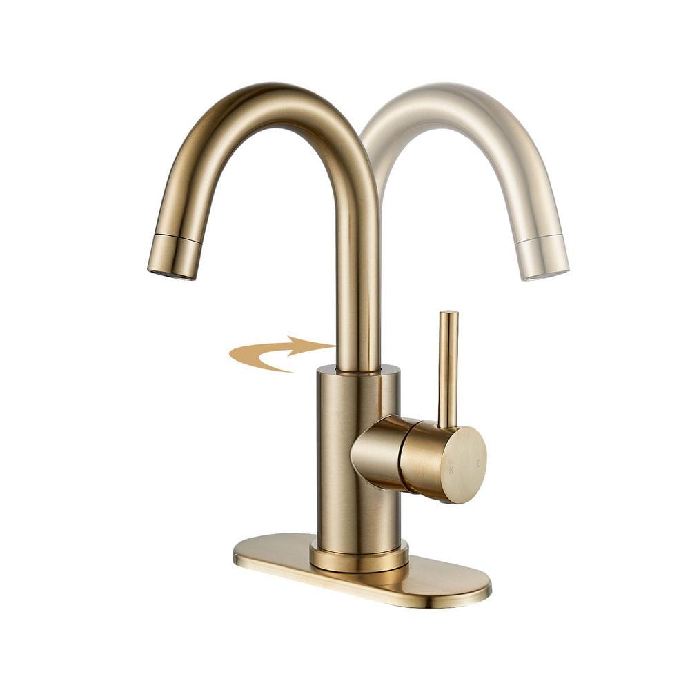 Single Hole Single Handle Bathroom Deck Mount Lavatory Vessel Sink Faucet W