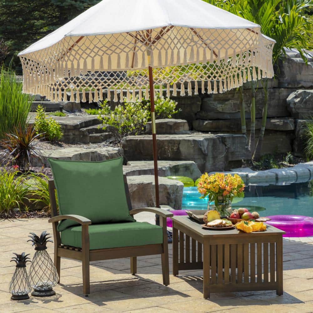 Moss Green Deep Seat Outdoor Cushion Set, 24 x 24, Polyester