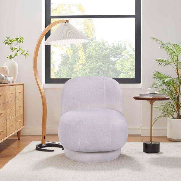 white armless accent chair