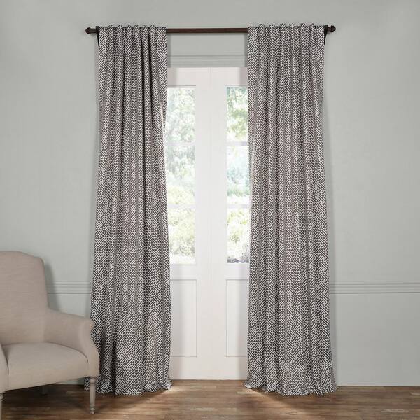 Exclusive Fabrics & Furnishings Semi-Opaque Cobblestone Taupe Blackout Curtain - 50 in. W x 108 in. L (Panel)