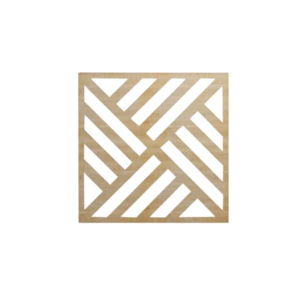Ekena Millwork 15 3/8 in. x 15 3/8 in. x 1/4 in. Hickory Medium Allen Decorative Fretwork Wood Wall Panels (10-Pack)