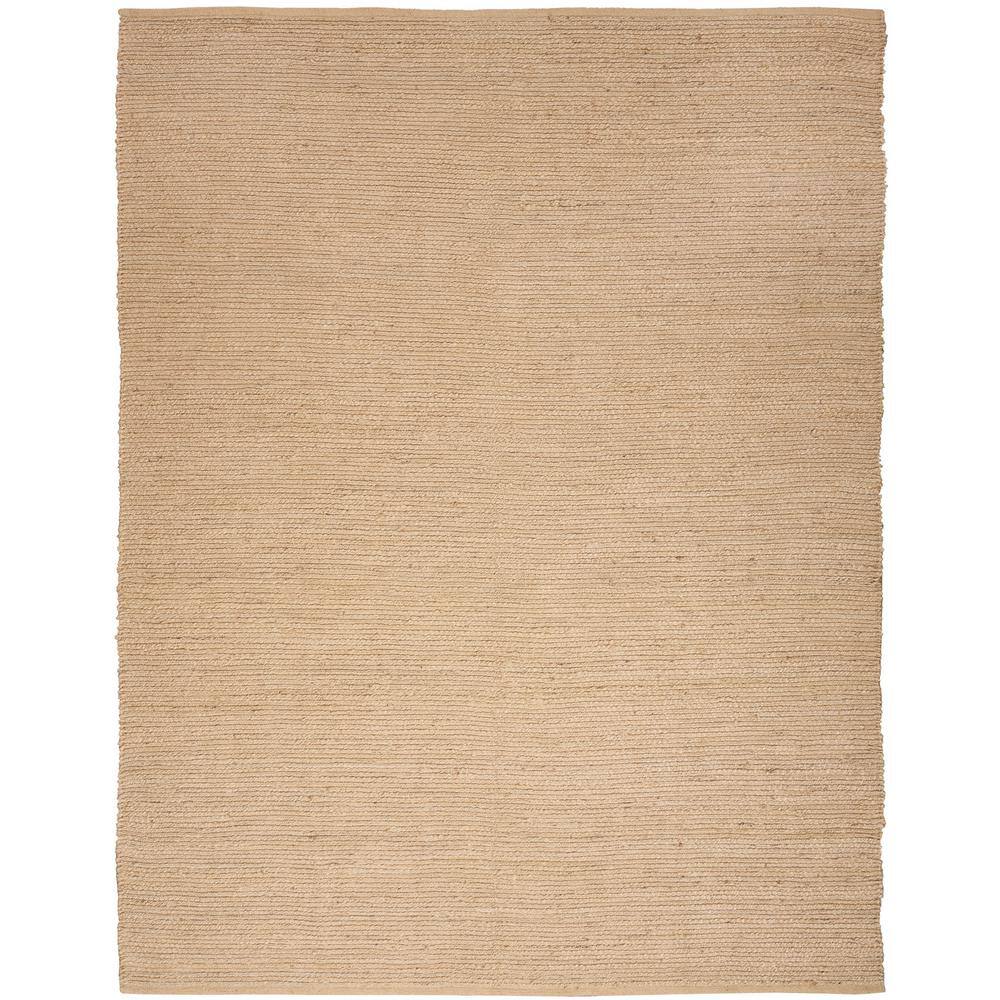 Nourison Natural Jute Bleached 8 ft. x 10 ft. Solid Contemporary Area