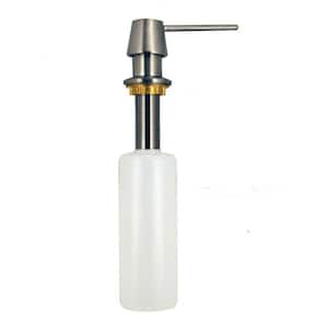 Heavy Duty Kitchen Sink Deck Mount Liquid Soap/Lotion Dispenser with Refillable 12 oz Bottle, Satin Nickel