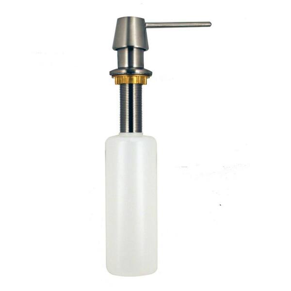 Westbrass Heavy Duty Kitchen Sink Deck Mount Liquid Soap/Lotion Dispenser with Refillable 12 oz Bottle, Satin Nickel
