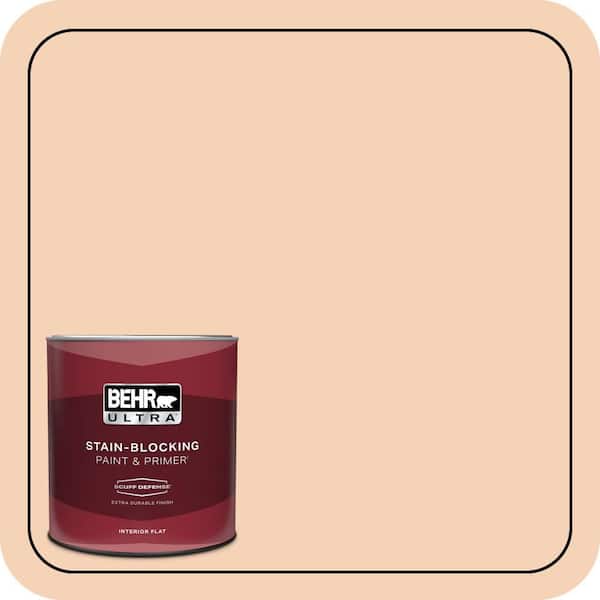 BEHR ULTRA 1 qt. #280C-2 Serene Peach Extra Durable Flat Interior Paint & Primer
