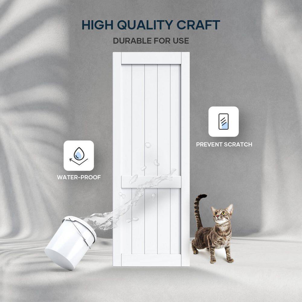 30" x 84" White Smooth Panel MDF Barn Door Kit