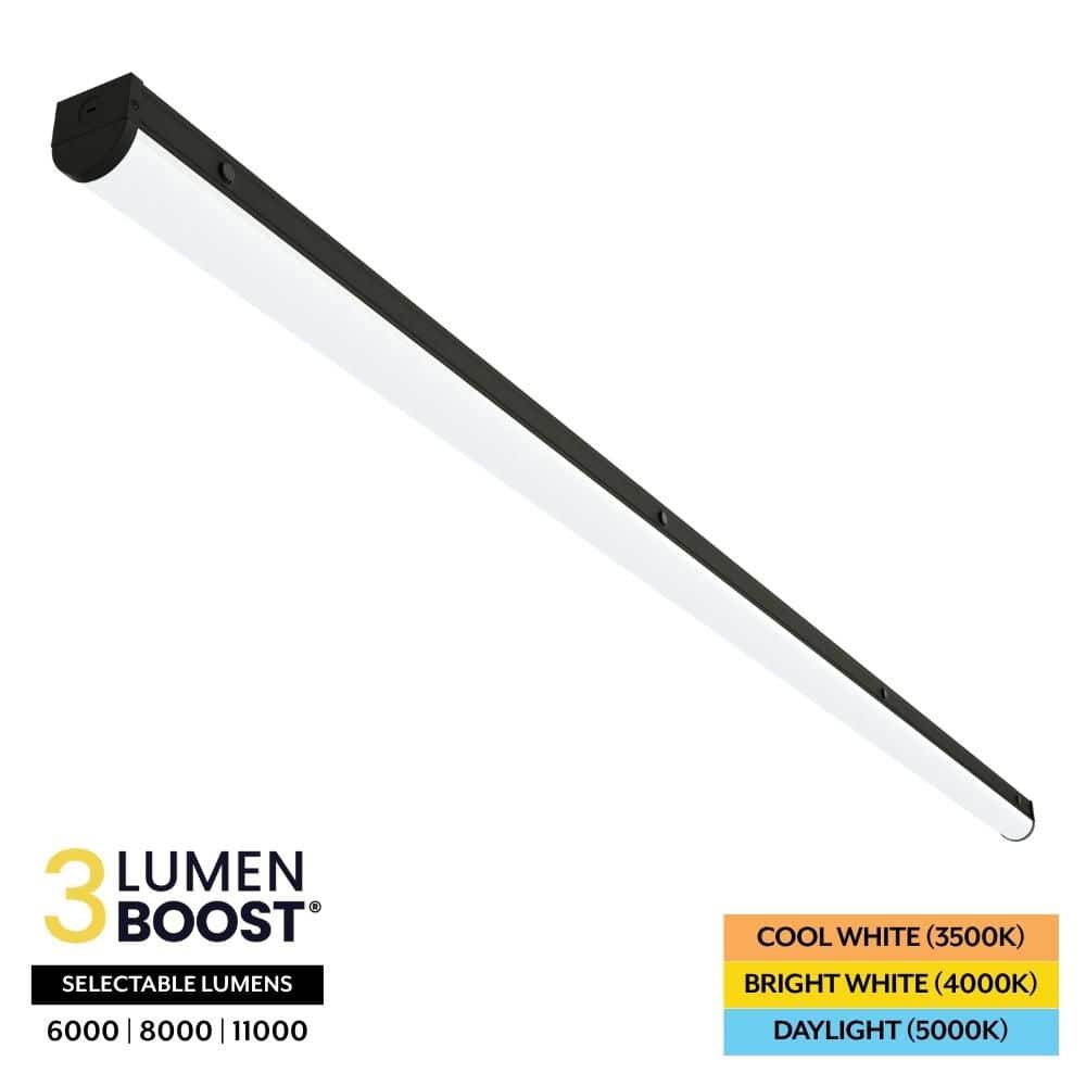 8 ft. 80-Watt LED Black Commercial Shop Light, 6000/8000/11000 Lumen, Selectable CCT, 120-277V, 0-10V Dimmable (8-Pack) price history on PriceWatchPro