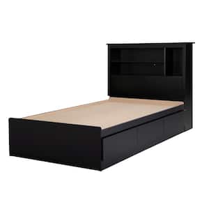 Gramercy Black Particle Board Frame Twin Panel Bed Headboard