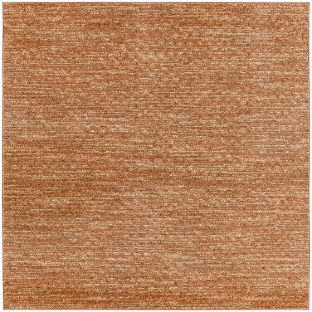 Nourison Essentials 9 ft. x 9 ft. Rust Abstract Contemporary Square ...