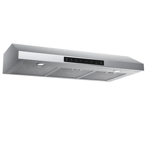 VIKIO 36 in. 900CFM Ducted Under Cabinet Range Hood with Touch Display, LED Lighting and Permanent Filters in Stainless Steel