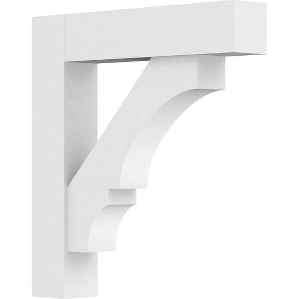 Ekena Millwork Standard Balboa 3 in. W x 18 in. H x 18 in. D Signature Urethane Polyurethane Bracket With Block Ends