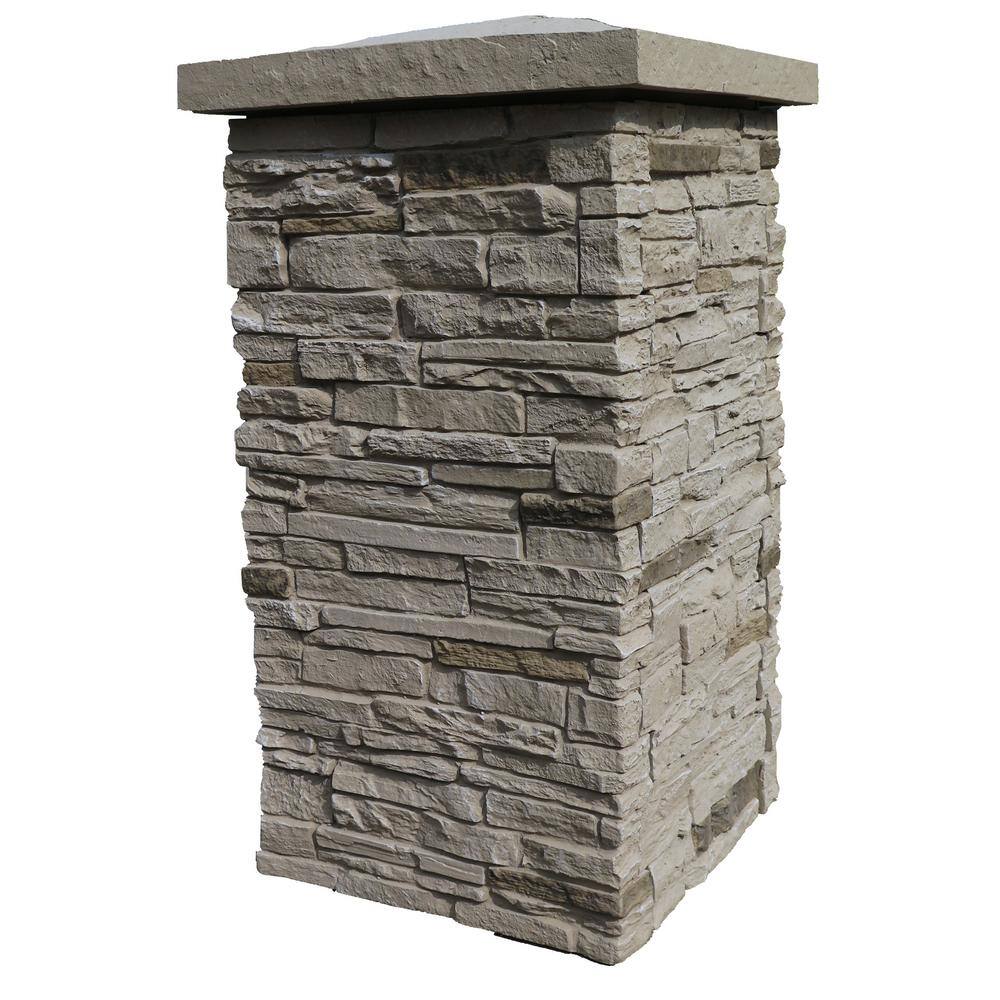 New faux brick mailbox Nextstone Slatestone Sahara 30 In X 16 Faux Polyurethane Stone Column Wrap 4 Piece 4pc Sls Cw Sh The Home Depot