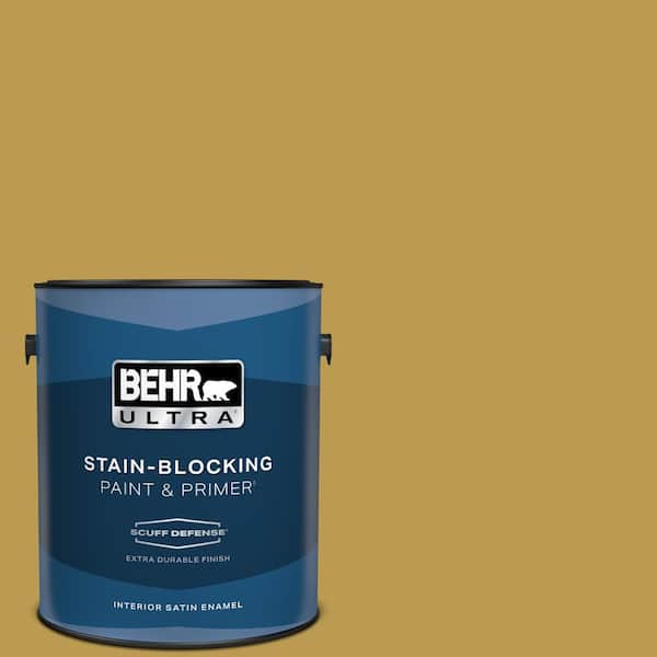 BEHR ULTRA 1 gal. #M320-6 Tangy Green Extra Durable Satin Enamel Interior Paint & Primer