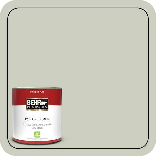 BEHR PREMIUM PLUS 1 qt. #PPU10-11 Sliced Cucumber Flat Low Odor Interior Paint & Primer