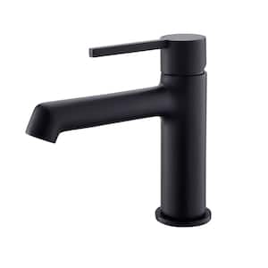 Single Handle Single Hole Bathroom Faucet Deck Mount Brass Bathroom Sink Faucet in Matte Black