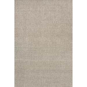 Arvin Olano Melrose Checked Wool Gray 10 ft. x 14 ft. Indoor/Outdoor Patio Rug