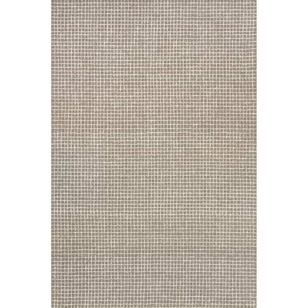 RUGS USA Melrose Checked Wool Grey 4 ft. x 6 ft. Area Rug