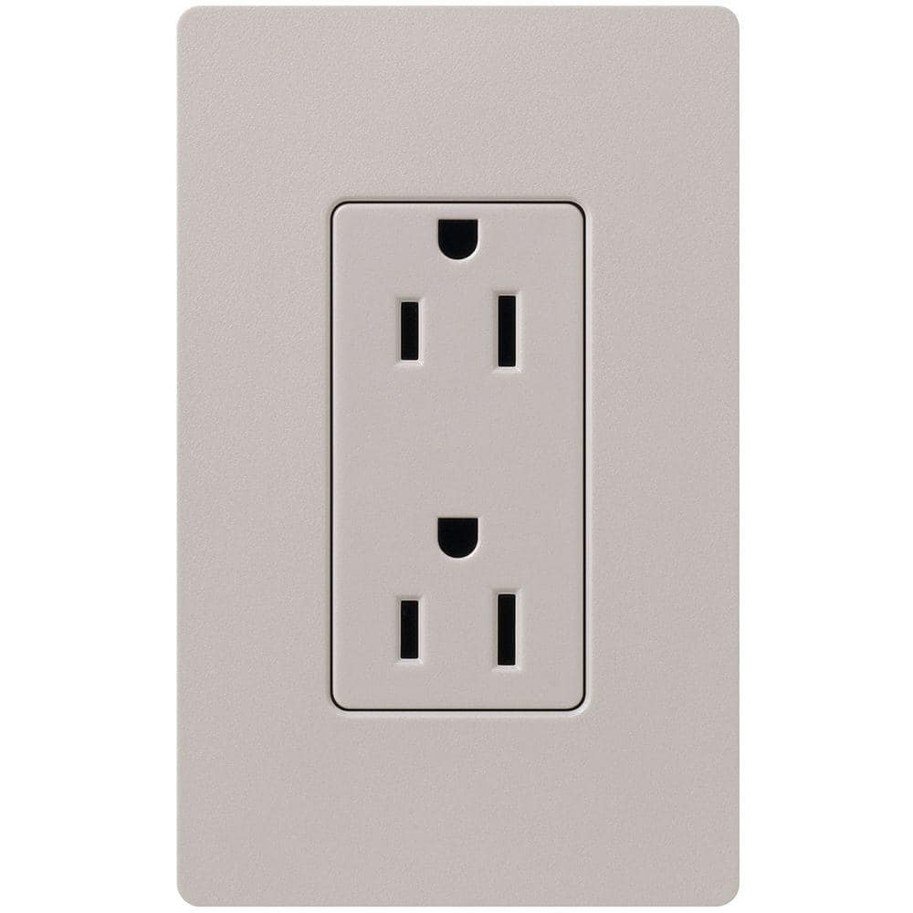 Taupe Tamper-Resistant Duplex Receptacle with Wall Plate