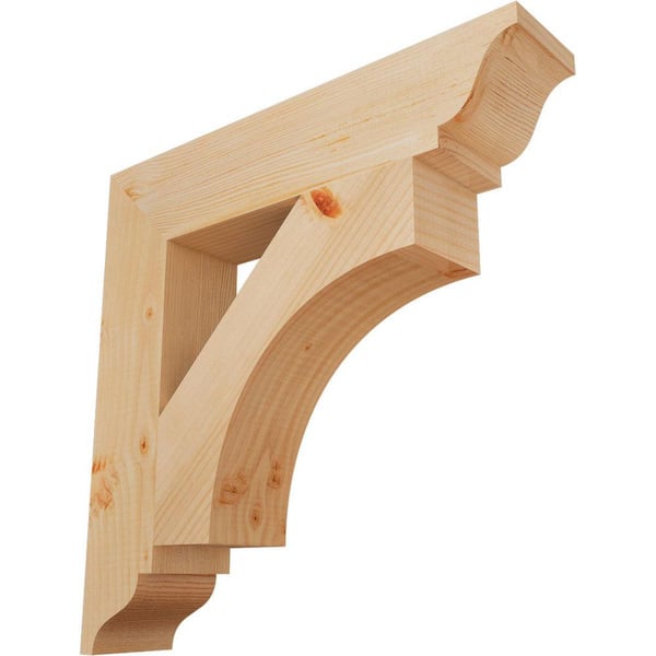 Ekena Millwork 3.5 in. x 20 in. x 20 in. Douglas Fir Westlake Traditional Smooth Corbel