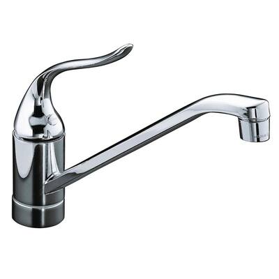 Coralais Single-Handle Standard Kitchen Faucet with Less Escutcheon in Polished Chrome